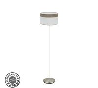 Fabrilamp pie salon cloe 1xe27 niquel/blanca-madera gris 162x40x40 cm