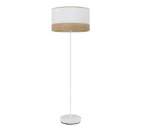 Abrila Olga Blanco/Madera Clara - Lámpara Pie Salón Moderno 1Xe27 40 Cm