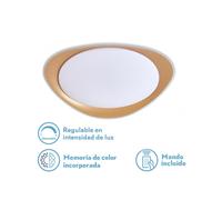 Fabrilamp - Plafon 72w Daire Oro 3000-4000-6500k 5616lm 7x55x55cm Remoto+reg.int+memoria