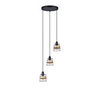 Fabrilamp plafon burano 3xe14 forja/ratan regx25x33 cm