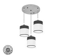 Fabrilamp plafon cloe 3xe27 cromo/blanca-madera negra regx42x42 cm