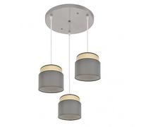 Fabrilamp plafon natural/gris modelo kandy 3luces regulable