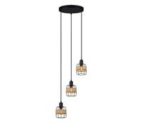 Fabrilamp plafon zenda 3xe14 forja/ratan regx25x33 cm