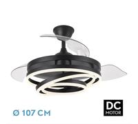 FABRILAMP PREMIUM Ventilador 72w Dc Kai Negro 3 Aspas Transp. 6Vel. 3 Colores 43/58x50/107 C/remoto,memoria Y temp. 6120lm. Incluye mando a distancia y dos tijas de 10 y 25 centímetro Productos