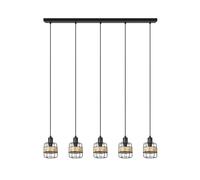 Fabrilamp regleta zenda 5xe14 forja/ratan regx94x10 cm