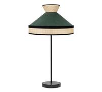 Abrila Fabrizio Natural/Negro/Verde - Lámpara Sobremesa Moderno 1Xe27 30 Cm