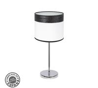 Fabrilamp sobremesa cloe 1xe14 cromo/blanca-madera negra 42x18x18 cm