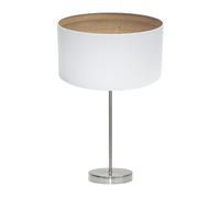 Abrila Tatiana Blanco/Madera Clara - Lámpara Sobremesa Moderno 1Xe27 30 Cm