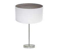 Abrila Tatiana Blanco/Madera Gris - Lámpara Sobremesa Moderno 1Xe27 30 Cm