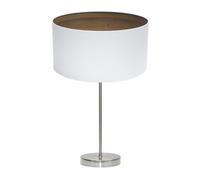 Fabrilamp sobremesa tatiana 1xe27 niquel/blanco-mad.oscura 63x30x30 cm