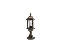 Fabrilamp Lámpara sobremuro exterior Pollux Aluminio 1xE27 Negro/Oro 48,5x17x17 cm IP44