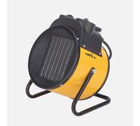 Fabrilamp Termoventilador Cerámico Industrial DOVER 5000W Amarillo Trifásico 400V - 3 Potencias, Termostato Regulable, Seguridad, Asa Robusta - 34x28x23 cm