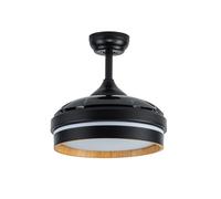 FABRILAMP TODOLAMPARA VENTILADOR 48W NALON NEGRO/MADERA Ø91