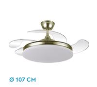 Fabrilamp tridente ventilador de techo led para interior, motor dc, 4