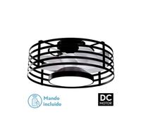 Fabrilamp - Ventilador 22w Dc Xaloc Negro 7Aspas Blancas 6vel 3000-4000-6500 28x57,8x57,8cm C/remoto, Memoria Y Temporizador
