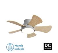 Fabrilamp ventilador 25w dc gris gregario 5 aspas rev. blanca/haya 6 v