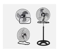 FABRILAMP Ventilador 3 En 1 MULTIUSO Recio Negro 50 D 3 Vel. 70w 3 Aspas MOTOR AC Aluminio En Plata Oscilante Adaptable a ventilador tanto de suelo, de pie como de pared Con cabezal oscilante y multi