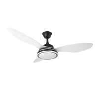 Fabrilamp Ventilador de techo Abrila Datoo 48 W DC, 3 aspas blancas, 6 velocidades – Negro/Blanco