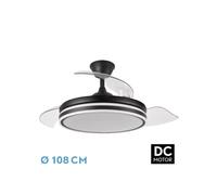Fabrilamp - Ventilador Bayomo 72w 7200lm Negro 3 Aspas Desp. 32/47x49/108d.3 Color.motor Dc.remoto