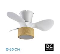 Fabrilamp ventilador dc 24w kos blanco/haya 3 aspas 60d 6 vel. 2390lm
