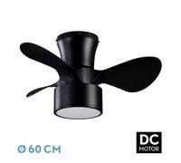 Fabrilamp ventilador dc 24w kos negro 3 aspas 60d 6 vel. 2390lm 3000-4