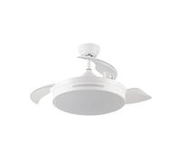 Fabrilamp Ventilador de techo Micenas 59 W Aspas retráctiles Blanco, control remoto y temporizador
