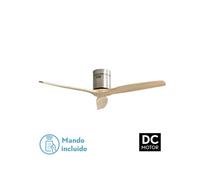 Fabrilamp - Ventilador Dc Aguilon Niquel 3 Aspas Haya 5 Velocidades Sin Luz Remoto Y Temporiz.132d