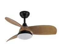 FABRILAMP Ventilador Dc Atomo 24w Negro 3aspas Madera Oscura 91d 2640lm 3000k,4000k,6000k Remoto+memori temporizador