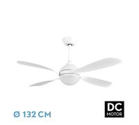 Fabrilamp ventilador dc livorno 30w 3250lm blanco/haya 132d 4aspas 300