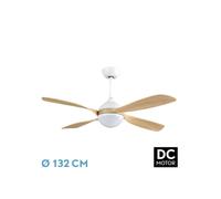 Fabrilamp Ventilador Livorno DC 30W 3250 lm 4 aspas blanco/haya 132d 300