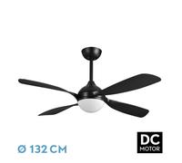 Fabrilamp ventilador dc livorno 30w 3250lm negro 132d 4aspas 3000k,450
