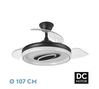 Fabrilamp Ventilador de techo Maracana 59W DC 3 aspas Negro 6980 lm 3000-4500-6500K control remoto