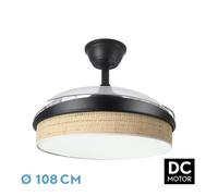 Fabrilamp ventilador dc modelo moda 72w acabado negro 108d 3apas 7200