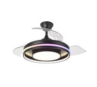 Fabrilamp Ventilador DC Pitufo 59W 3 aspas 6980 lm RGB 3000-4500-6500K mando+memoria Negro/Madera