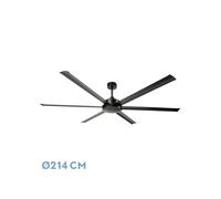 Fabrilamp - Ventilador Dc Sanson Negro Sin Luz 6asp 214d C/remoto Y Temporizador