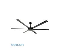 Fabrilamp - Ventilador Dc Sanson Negro Sin Luz 6asp 305d C/remoto Y Temporizador