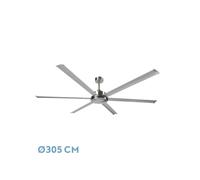 Fabrilamp - Ventilador Dc Sanson Niquel/plat Sin Luz 6asp 305d C/remoto Y Temporizador