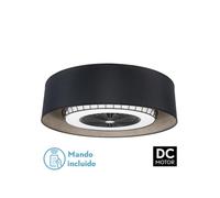Fabrilamp - Ventilador DC Tania 72w Madera Gris 5 Aspas 6 Velocidades 3col Remoto,memoria,reg.Intensidad,temporizador 6120lm 70d