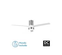 Fabrilamp - Ventilador Dc Teo 24w 2950lm Niquel 3Asp Blancas 32x139d 3000-4000-6000k C/remoto, Memoria Y Temporizador
