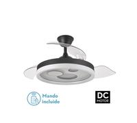 Fabrilamp - Ventilador Dc Turia 72w 6120lm Negro/blanco 3 Asp.desp. 32/47x50/107d. 3 Colores C/remoto+temporizador+memoria