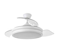 Fabrilamp Ventilador de techo BAYOMO - LED 59W, Motor DC, 4 aspas, Control remoto, Blanco