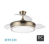 Fabrilamp - ventilador de techo dorado modelo bayomo s con motor dc y