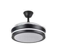 Fabrilamp ventilador esparta s negro, aspas desplegables con led inte