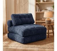 Fabulcozy Sofá Cama 4 en 1 Convertible Plegable - Sillón, Sillón Convertible, Sofá Cama 1 Plaza, Ideal para Espacio Pequeño, Salón o Dormitorio (Azul Marino)
