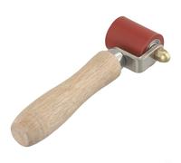 FABULETTA Rodillo de presión manual de costura de silicona 40 32mm Rodillo de silicona resistente a altas temperaturas 260 grados con mango de madera maciza Diseño de rodamiento bidireccional (rojo)