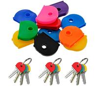 Fabulouz 10 fundas para llaves, tapas para llaves de casa, identificadores de llaves codificados por colores y etiquetas para el hogar, oficina, garaje o coche, tapas y llaveros flexibles de PVC suave