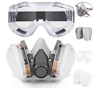 Faburo Respirador Mascarilla Pintura | Mascara de Proteccion Reutilizable para Proteger del Polvo, el Gas, la Pintura, los Vapores Orgánicos y Bricolaje y Herramientas, Gafas y Filtro de Carbon Activo