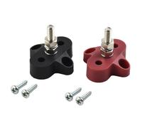 FACAIIO 2 bloques de terminales de perno M6 rojo y negro para camión | Terminal de poste de alimentación M6 rojo y negro, 2 unidades, barco, RV, para camión, 2 unidades, bloque de terminales M6