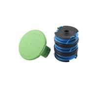 FACAIIO Bobina de cabezal de repuesto 2900719 para modelos Greenworks 2101602 2101602A, bobina de línea azul de 16 pies con kit de cubierta protectora
