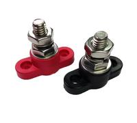 FACAIIO Caja de distribución de energía de bloque de terminales de 12 V y | Con pernos de acero inoxidable para cable de batería solar para caravana, camión, autobús marino, rojo, negro
